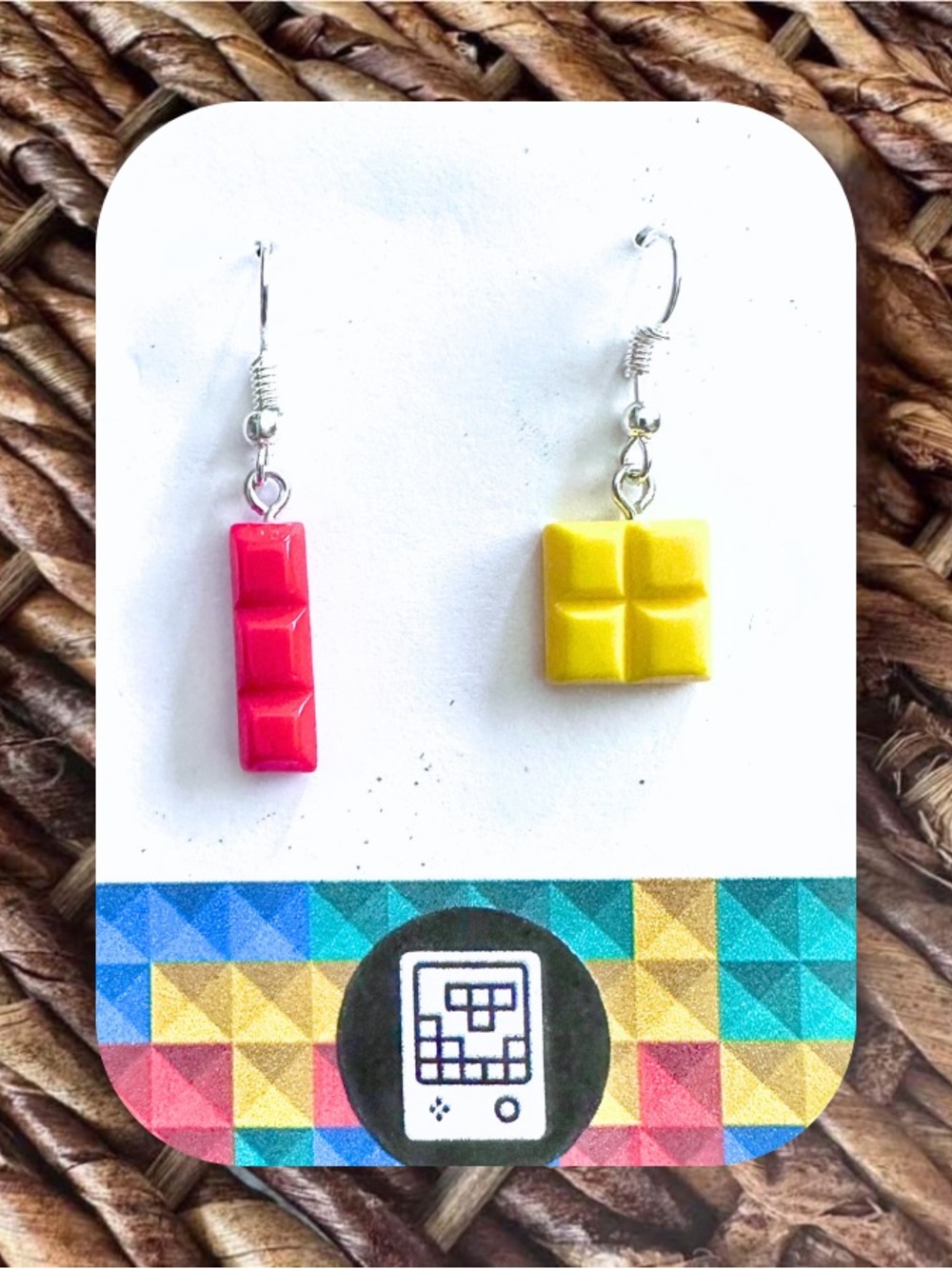 New Handmade 80s Video Game Themed Dangle Earrings